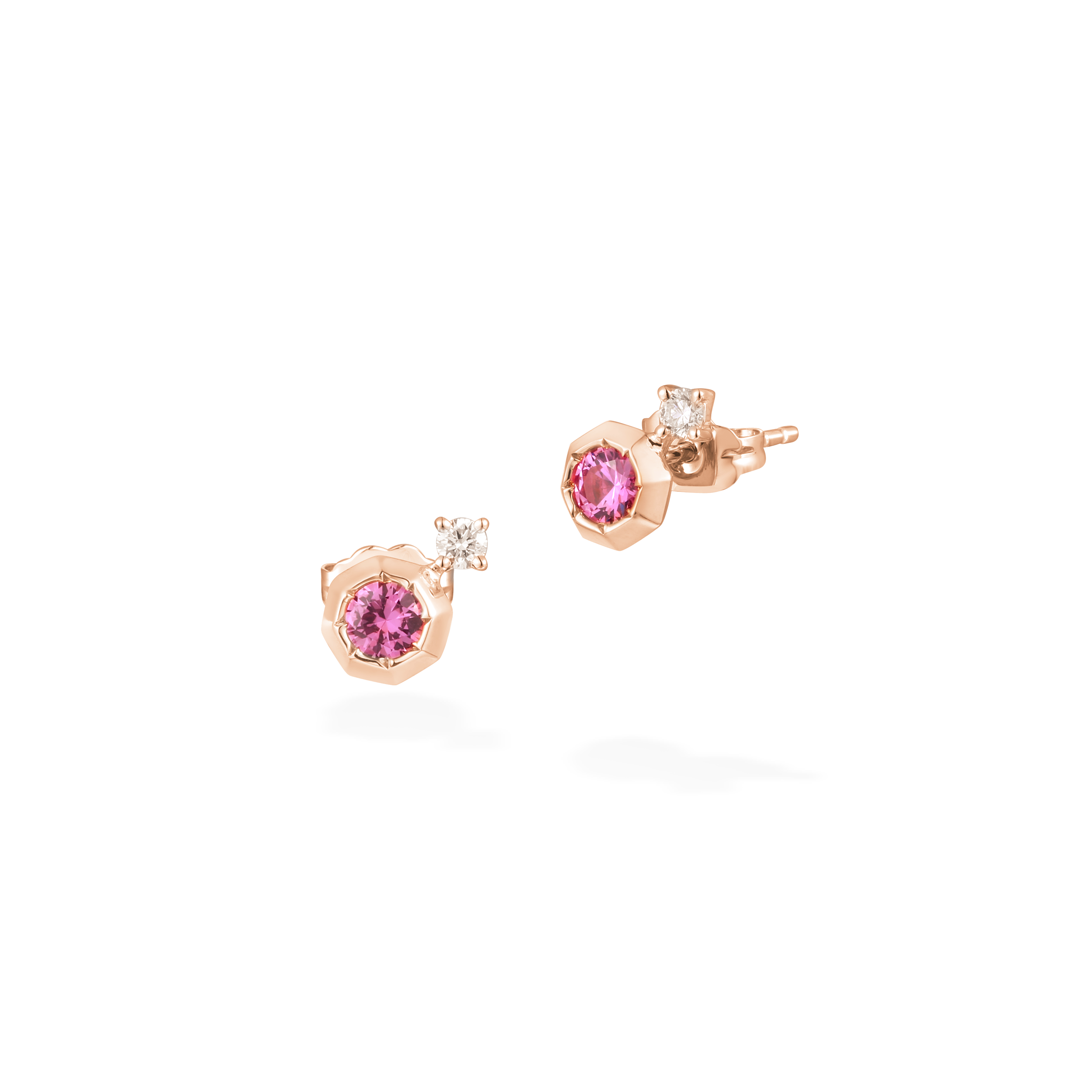 Mori pink sapphires diamond studs